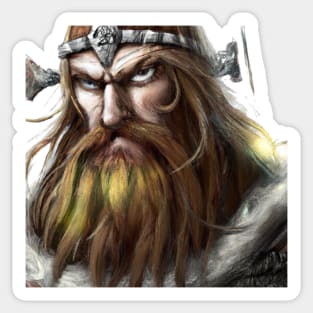 Angry Viking Head Sticker